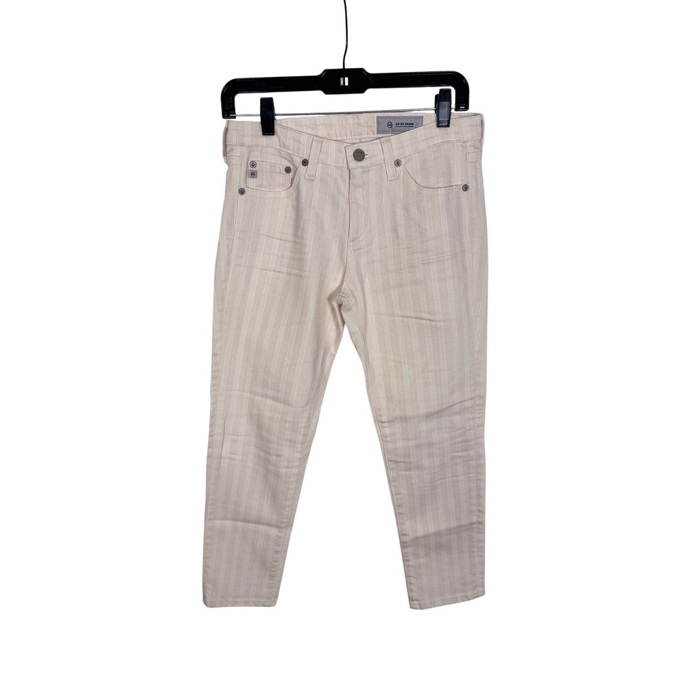 AG jeans Adriano Goldschmied The‎ Prima Crop Jeans Pink Stripe Mid Rise Size 27 - Picture 5 of 11